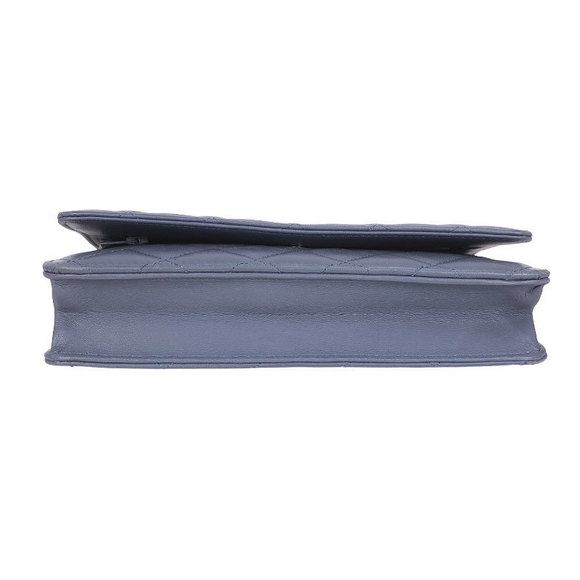 Chanel Matelasse Chain Wallet Silver Hardware Shoulder Bag Blue - Picture 5 of 9